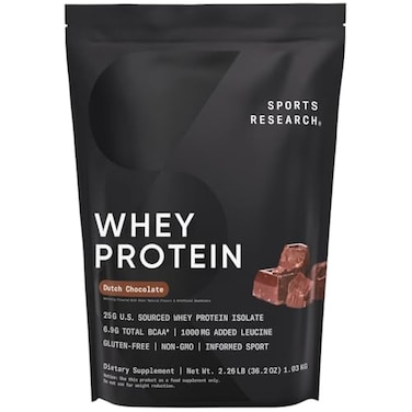Sports Research Whey Protein Isolate Sports Nutrition Protein Powder 25g per Serving 227lb Bag Whey Protein Dutch Chocolate Bulk Protein Powder 25 Servings