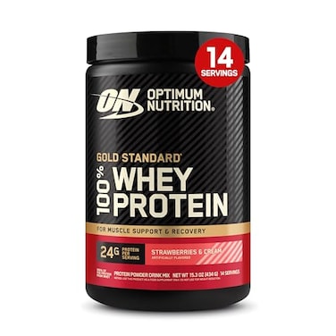 Optimum Nutrition Gold Standard 100 Whey Protein Powder Strawberries and Cream 1 Pound Pack of 1