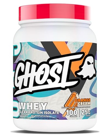 GHOST Clear Whey Isolate Protein Powder Orange Cream 14 LB Tub 25G of Whey Protein Post Workout Drink for Muscle Gain Recovery Sugar Free Soy Free Zero Fat 20 Servings