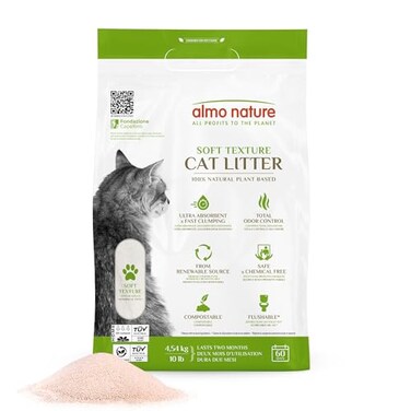 Almo Nature Soft Texture Cat Litter 10 lbs PlantBased Clumping Biodegradable NonToxic Compostable EcoFriendly Odor Control Low Dust Safe for Cats Kittens