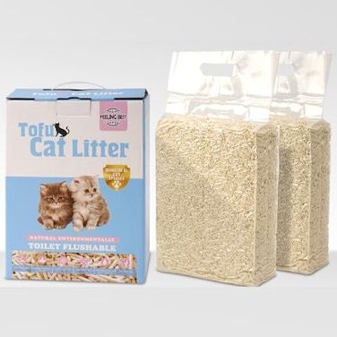 FEELING BEST Tofu Cat Litter 112LB56lb2bag Clumping 100 Natural Raw Materials ClumpingFlushableUltra Absorbent and Fast DryingSolubility in WaterReally DustFreeLess Scattering