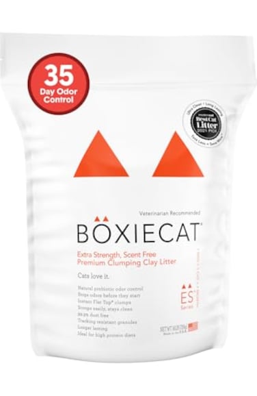 Boxiecat Boxie Extra Strength 35 Day Odor Control Clumping Clay Cat Kitty Litter 16lb 999 DustFree Probiotic Formula LongLasting Veterinarian Approved Easy Scooping for MultiCat Homes
