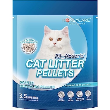 All-Absorb Honey Care AllAbsorb Cat Litter Pellets Zeolite LongLasting Odor Control Nonclimping Litter 35 Lbs Pack