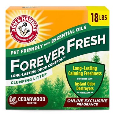 ArmHammer Arm Hammer Forever Fresh Clumping Cat Litter Cedarwood MultiCat 18lb Pet Friendly with Essential Oils