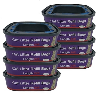 RUNDE 8 Pack Cat Litter Refill Bags Cartridge Compatible with Genie Cat Litter Standard and Plus Pails
