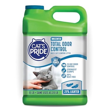 Cat's Pride Cats Pride Max Power Total Odor Control Up to 10 Days of Powerful Odor Control Strong Clumping Hypoallergenic 99 Dust Free MultiCat Litter Unscented 15 Pounds