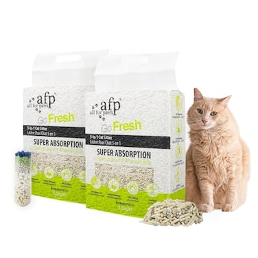 All For Paws Tofu Cat Litter Low Tracking 2mm Small Particles 55N Hardness 247 Odor Lock 5in1 Deodorizing Blend Fast Strong Clumping Natural Plant Fiber Safe for Cats 123LBS2 Pack
