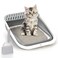 TomteNisse Foldable Cat Litter Box Large HeightAdjustable AntiSplash Open Air Kitty Litter Pan Easy Clean with Scoop Gray