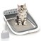 TomteNisse Foldable Cat Litter Box Large HeightAdjustable AntiSplash Open Air Kitty Litter Pan Easy Clean with Scoop Gray