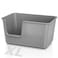 SpaceTime Cat Litter Box with High Sided248 Lx114 Wx130 HExtra Large Cat Litter Box for Big CatsXL Jumbo Kitty Litter Box for Indoor CatsToolFree Assembly Grey