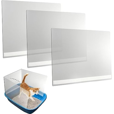 AAiphuwew 3 Pcs Cat Litter Box Pee Shields Easy Clean AntiSplashing Flexible Litter Pan Pee Shields for Open Top Litter Pan Litter Box Not Included