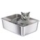 Holintan Stainless Steel Litter Box 18x14x6Height Medium Metal Cat Litter Box Easy Clean Non Stick Litterbox No Smell for Cats or Kitty Rabbits