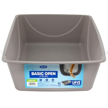 Petmate Open Cat Litter Box Blue MesaMouse GreyM Pack of 1 Made in USA