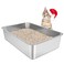 IKITCHEN Stainless Steel Cat Litter Box Large Metal Litter Box for Cats Never Absorbs OdorsStain Free Rustproof Non Stick Smooth Surface AntiSlip Rubber Bottom 195 L x 135 W x 6 H