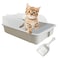MUYG Open Cat Litter Box with High SideAntiSplashing Cats Litters PanKitten Toilet with Litter Sifting ScoopSemiEnclosed Removable Kittens Litter for Boxes Easy to Clean No Odor