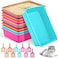 Amyhill 10 Pcs Open Cat Litter Box Kitten Litter Pan with 10 Scooper Medium Plastic Pet Tray Durable Nonstick Kitten Box for Indoor Pets Cats Rabbit Supply Easy to Clean146x106x34 Inch 5 Color