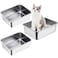 Gerrii 3 Packs Extra Large Stainless Steel Litter Box for Cat with High Sides Non Stick Smooth Surface Easy to Clean for Cat Bunny236 x 157 x 79