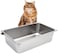 Kichwit Stainless Steel Cat Litter Box Metal Litter Pan for Cat Non Stick Smooth Surface 211 L x 131 W x 6 H