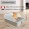 kathson Open Cat Litter Box with High SideAntiSplashing Cats Litter PanKitten Toilet with Litter Sifting ScoopSemiEnclosed Removable Kittens Litter for Boxes Easy to Clean No OdorGrey