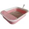 chuyouan Collapsible Small Cat Litter Box for Kittens Open Potty Pan Travel Foldable Waterproof Shallow AntiSplash Removable SemiEnclosed Kitten Kitty Puppy Small Animals Senior Pet Pink