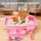 PAWISE Cat Litter Box Set Small Kitten Starter Kit Includes Litter Box Litter Scoop Double Dish Feeding Bowl Cat Mouse Toy Kitty Ball Toy Pink