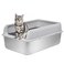Kichwit Extra Large Stainless Steel Cat Litter Box with High Sides Easy to Clean Smooth Surface Rust Resistant 236 x 157 x 10 with Lid