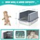 LIHOOOOM Litter Box with Lid Stainless Steel Cat Litter Box 10 Small Metal Litter Box for Kittens Grey