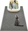 WePet Cat Litter Box Mat Kitty Premium PVC Pad Durable Trapping Rug Phthalate Free UrineResistant Scatter Control L 35 x 23 Inch Grey