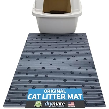 Drymate Cat Litter Box Mat Litter Trapping Mat Waterproof UrineProof Absorbent Machine Washable Soft on Paws Contains Mess Protects Floors Kitten Supplies Gray 20x28