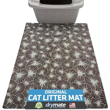 Drymate Original Cat Litter Mat Contains Mess from Box Protects Floors UrineProof Machine Washable Soft on Kitty Paws Absorbent Waterproof USA Made Recycled Content 20x28Kahopo Grey