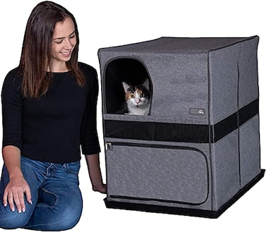 Pet Gear Pro Pawty for Cats with littertraX Mat Put an end to Scattered Litter Foldable Easy Clean Litterbox not Included 2 Models 2 Colors