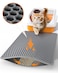 Powools Cat Litter Mat 232 x 146 Small Litter Box Mat with Double Layers UrineProof and NonSlip Litter Trapping Mat Easy to Clean Kitty Litter Mats for Floor Scatter Control Grey