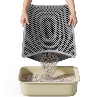 Kaxionage Cat Litter Mat 15X24 Small Double Layer Litter Trapping Mat WaterproofUrineproof Easy to Clean Kitty Litter Mats for Floor Scatter Control Grey1Pack