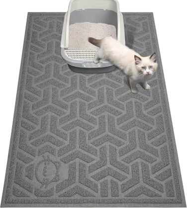 UPSKY Cat Litter Mat Litter Trapping Mat Soft on Kitty Paws Large Litter Box Mat 35 x 24 Scatter Control for Indoor Cats Waterproof and Extra Large Pretty Litters Carpet