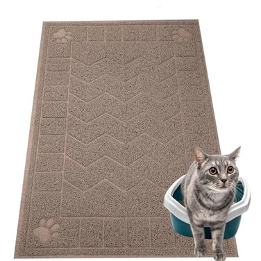 Motsamla Cat Litter Mat Litter Trapping Mat Soft on Kitty Paws 35 x 24 Kitten Litter Box Mat for Cleaner Floors Waterproof Easy Clean Durable Large Size Cat Litter Pad for Kitten