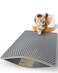 Powools Cat Litter Mat 30 x 24 Large Litter Box Mat with Double Layers UrineProof and NonSlip Litter Trapping Mat Easy to Clean Kitty Litter Mats for Floor Scatter Control Grey