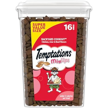 Temptations Cat Treats MixUps Backyard Cookout Flavor Crunchy Soft Cat Treats 16 oz Tub