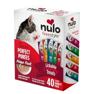 Nulo Freestyle Lickable Cat Treats Perfect Pures Variety Pack Squeezable GrainFree Wet Cat Food Topper High Moisture for Hydration 40 x 05oz