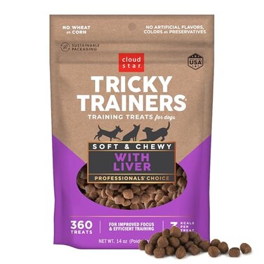 Cloud Star Tricky Trainers Soft Chewy Dog Treats Liver 14 oz Pouch