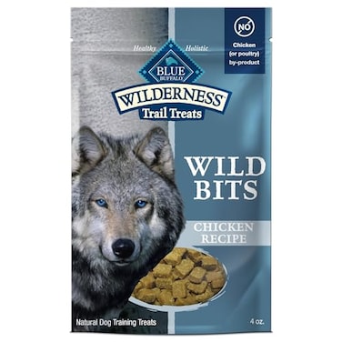 Blue Buffalo Wilderness Wild Bits Soft Chewy Training Treats for Dogs GrainFree Chicken Recipe 4oz Bag