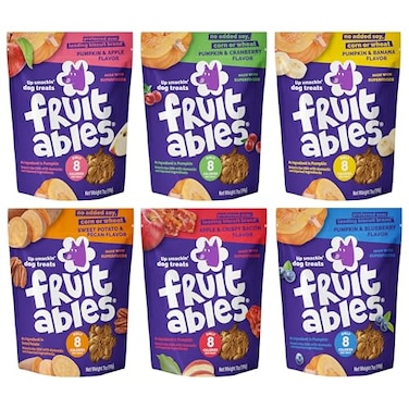 Fruitables Pumpkin Dog Treats 7oz Crunch Variety Pack of 6