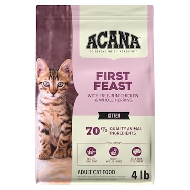 ACANA Dry Cat Food For Kittens First Feast Chicken and Fish 4lb Bag