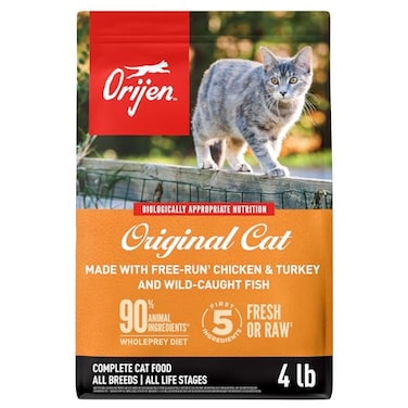 ORIJEN Grain Free High Protein Premium Dry Cat Food Original Recipe 4lb Bag