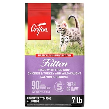 ORIJEN Grain Free High Protein Premium Dry Cat Food Kitten Recipe 7lb Bag