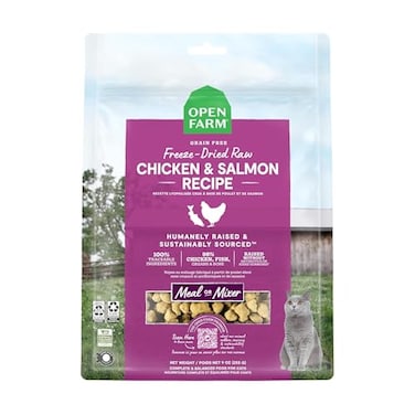 Open Farm Chicken Salmon Recipe Freeze Dried Raw Morsels for Cats 35oz
