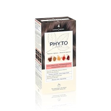PHYTO Phytocolor Permanent Hair Color 4 Brown with Botanical Pigments 100 Grey Hair Coverage Ammoniafree PPDfree Resorcinfree 042 oz