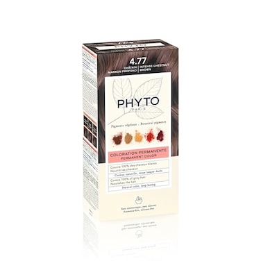 PHYTO Phytocolor Permanent Hair Color 477 Intense Chestnut Brown with Botanical Pigments 100 Grey Hair Coverage Ammoniafree PPDfree Resorcinfree 042 oz