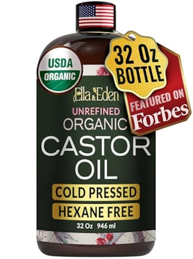 EllaEden Ella Eden Organic Castor Oil ColdPressed HexaneFree Unrefined For Hair Growth Skin and Face USDA 100 Pure 32 fl oz
