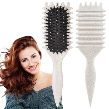UVZNUMG Curl Defining Brush 1 PCS Curly Hair Brush Brush for Curly Hair for Combing and Shaping Mens and Womens Curls to Reduce Pulling Beige