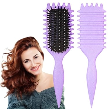 UVZNUMG Curl Defining Brush 1 PCS Curly Hair Brush Brush for Curly Hair for Combing and Shaping Mens and Womens Curls to Reduce Pulling Purple